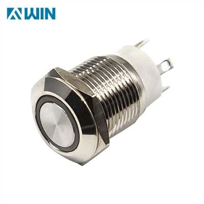 Przycisk metalowy LED z pierścieniem 12 mm